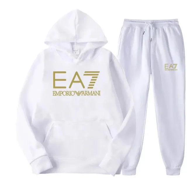 Emporio Armani EA7 Hoodie and Joggers Set Gold Logo