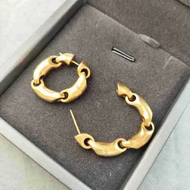 Gucci Horsebit Hoop Earrings Gold Tone