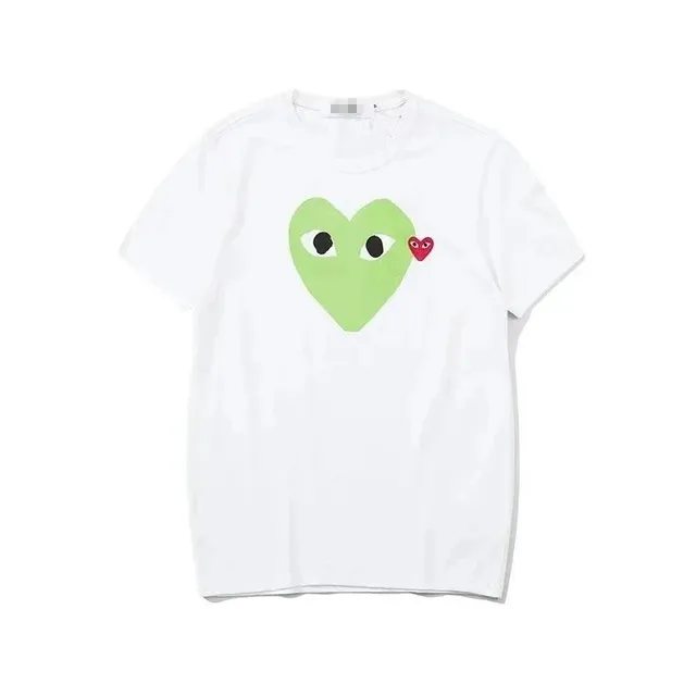 Comme des Garçons Heart Tee Green Heart with Eyes