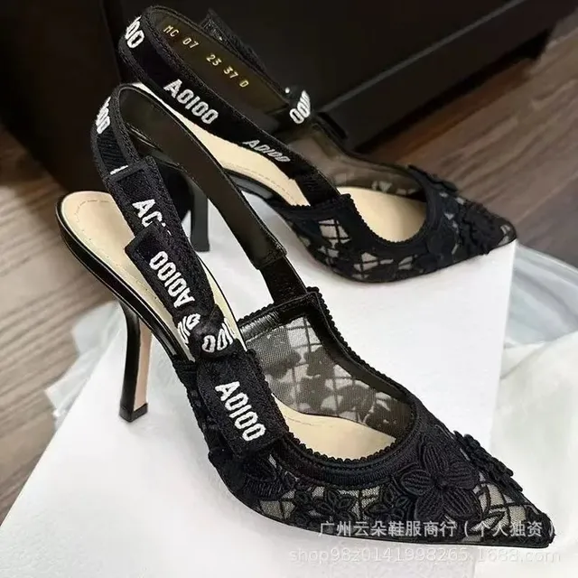 Dior Saddle Heel Lace Embroidery