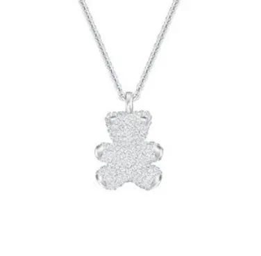 Chrome Hearts Teddy Bear Pendant Pave Crystal