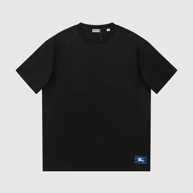 Burberry Logo Patch T-Shirt Equestrian Knight Stripe