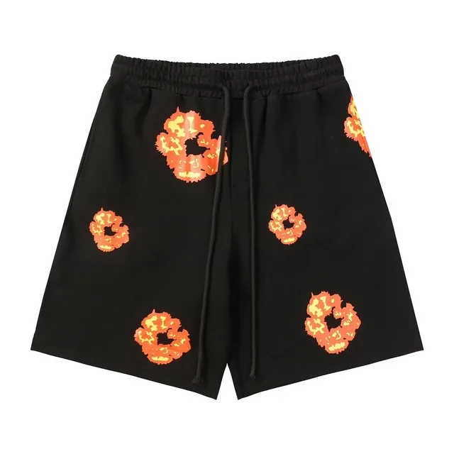 Hellstar Flame Print Shorts All-Over Flame Graphic