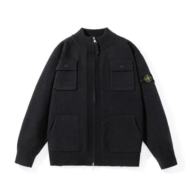 Stone Island Zip-Up Knit Cardigan