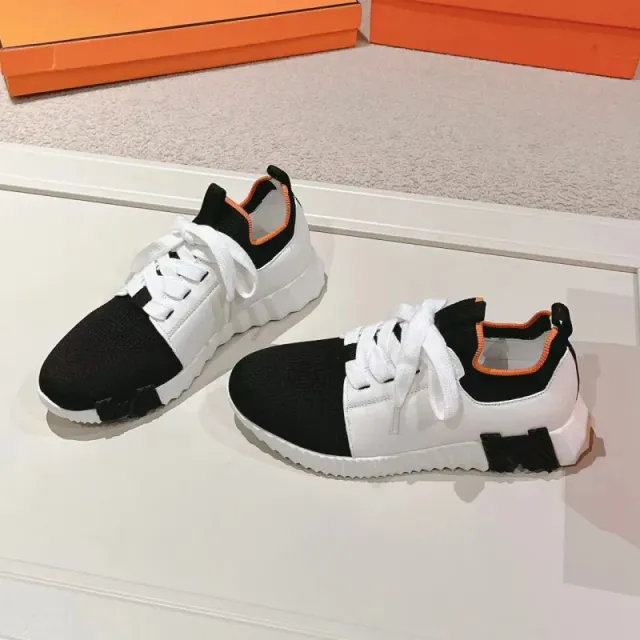 Hermès Oran Sneaker Black White Orange