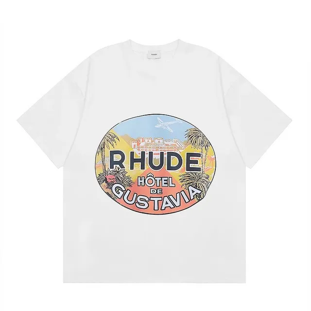 Rhude Oval Logo Tee Hôtel de Gustavia Print