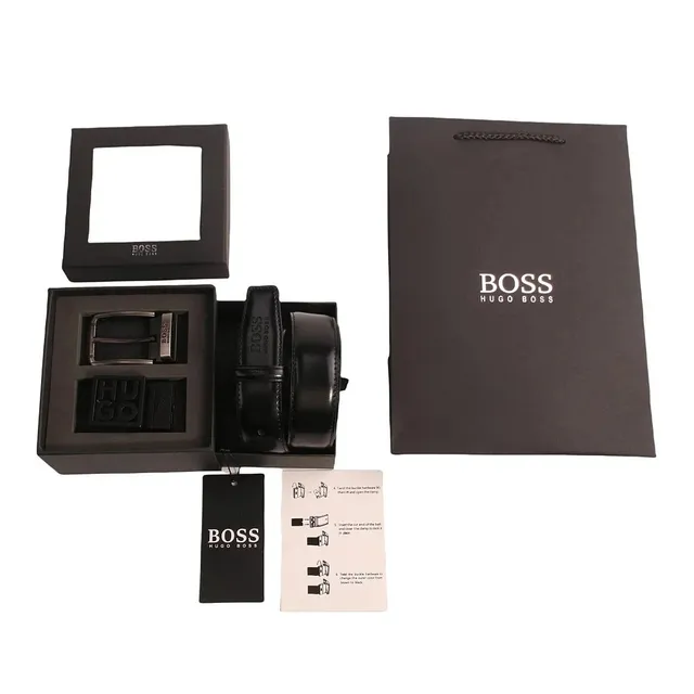 Hugo Boss Leather Belt Classic Logo Buckle