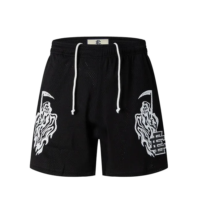 Eric Emanuel Mesh Shorts Grim Reaper Print