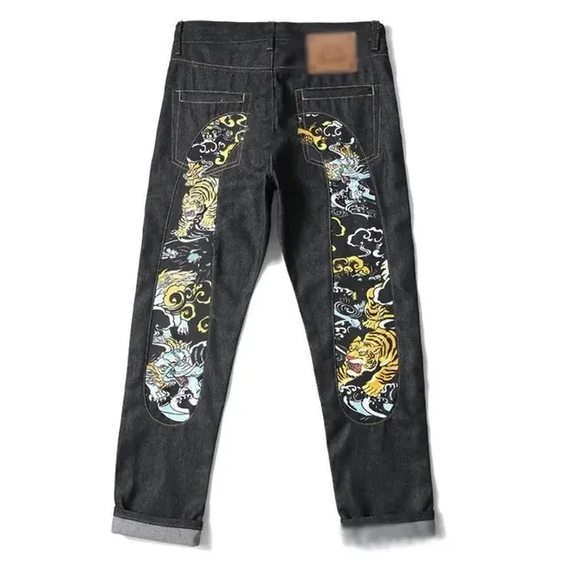 Evisu Denim Trousers Tiger Embroidery