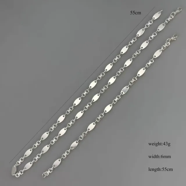 银色项链(套装)6mm*55cm