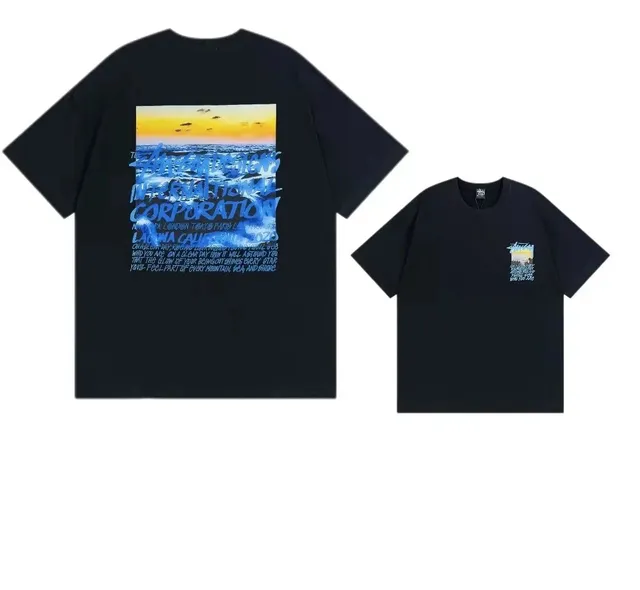 Stüssy Graphic T-Shirt Sunset Ocean Print