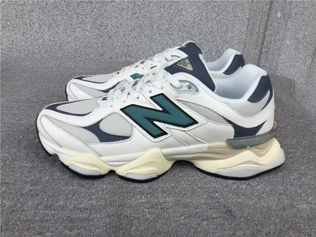 New Balance 9060 White Navy Green