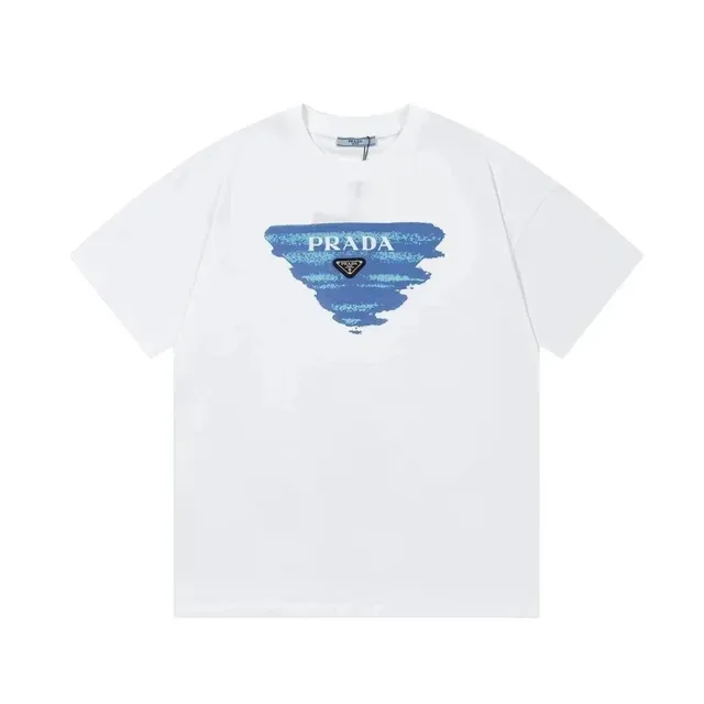 Prada Graphic T-Shirt Inverted Triangle Logo Print