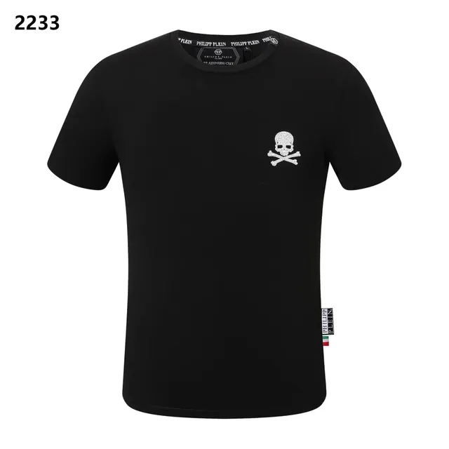 Philipp Plein Skull Logo Tee Crystal Skull
