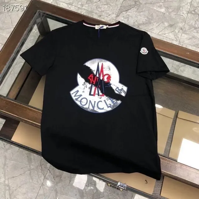 Moncler Logo T-Shirt Distressed Logo Print