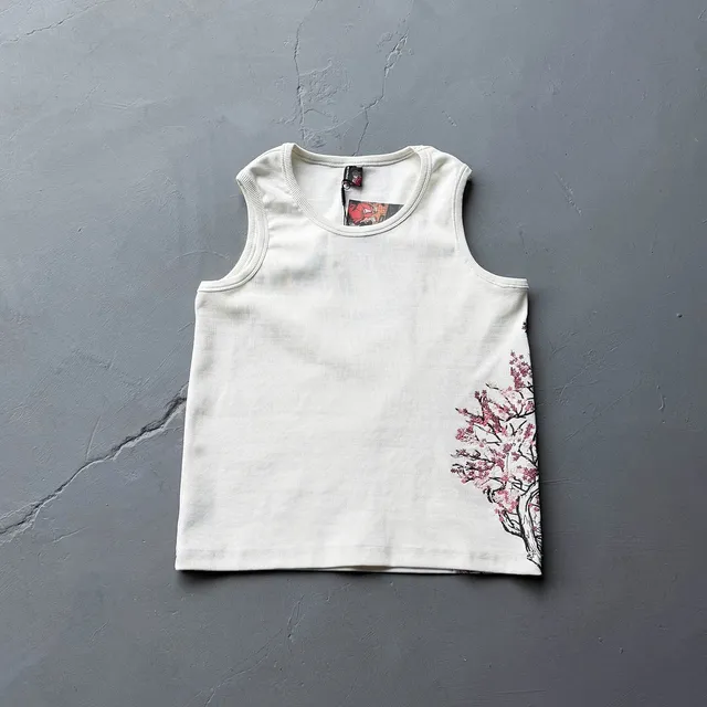 Balenciaga Ribbed Tank Top Cherry Blossom Print