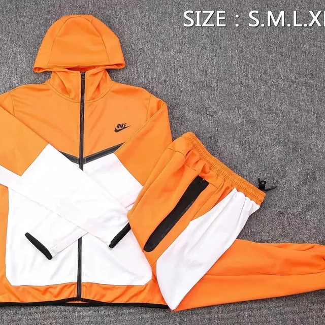 Nike Windrunner Hoodie and Joggers Set Orange White Block