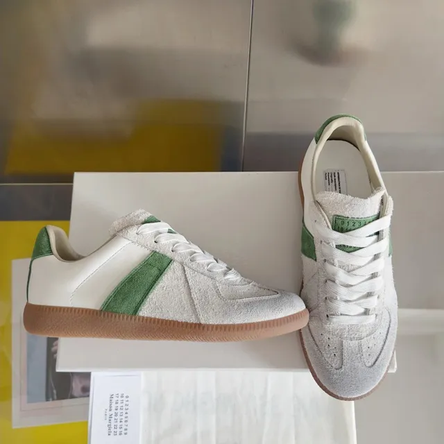 Maison Margiela Tabi Sneaker White Green Suede