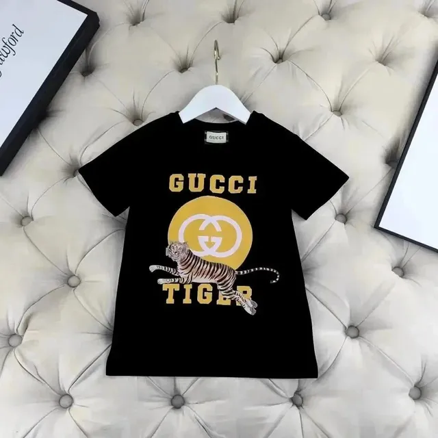 Gucci Tiger Graphic Tee Gold Tiger Print