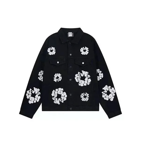 Balenciaga Denim Jacket Floral Embroidered
