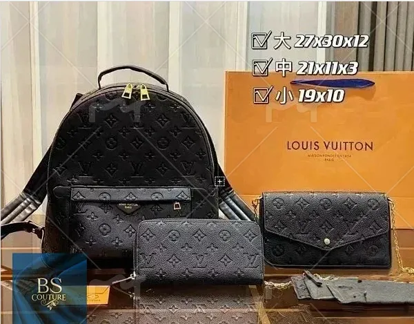Louis Vuitton Monogram Empreinte Backpack and Pouch Set Black Monogram Empreinte
