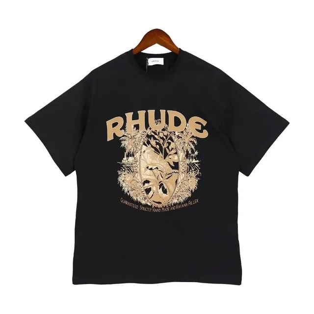 Rhude Graphic Tee Gold Print