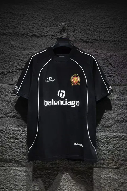 Balenciaga Football Jersey Black with White Piping