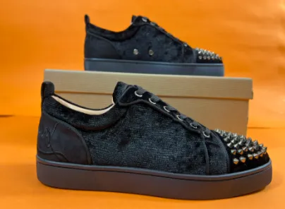 Christian Louboutin Louis Junior Studded Velvet