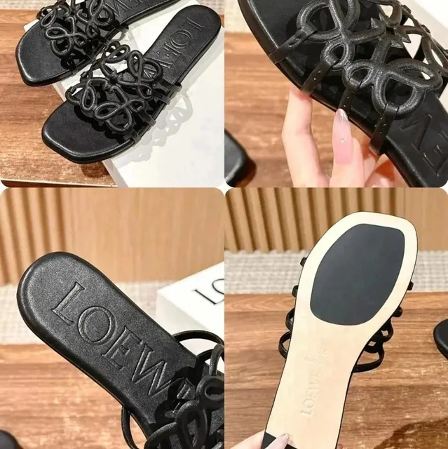 Loewe Anagram Slide Sandal Black