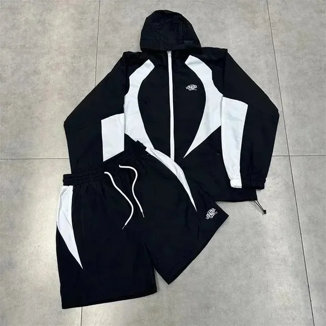 Contrast Panel Windbreaker Set