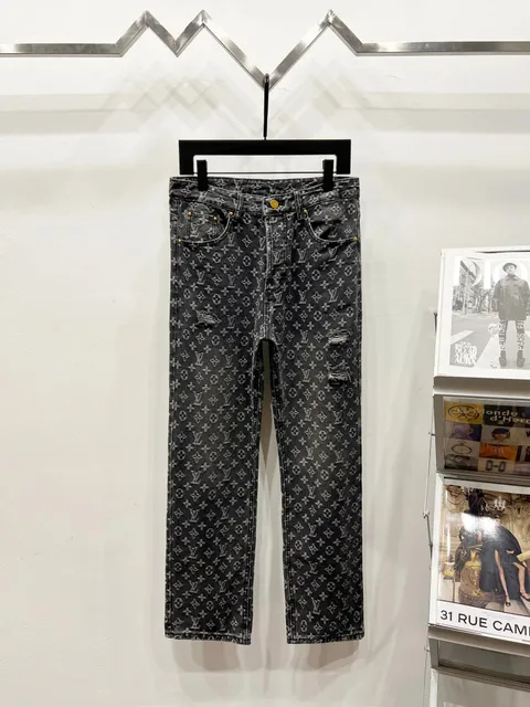 Louis Vuitton Monogram Jeans Distressed