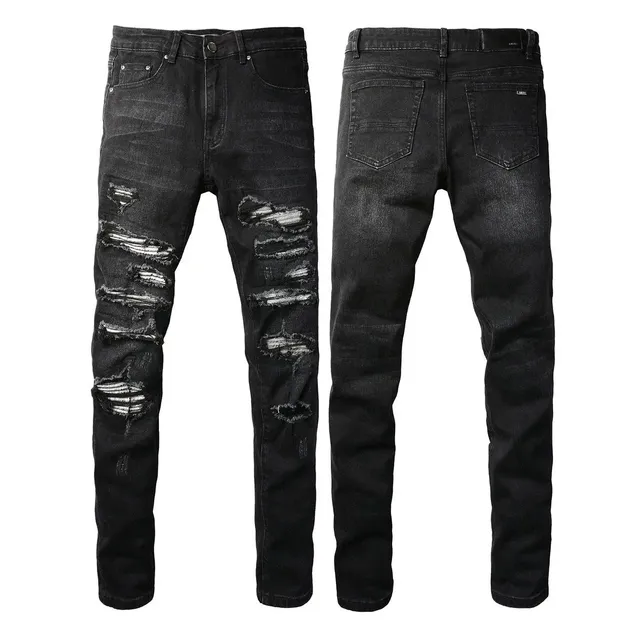 Distressed Slim Fit Jeans Heavy Ripped