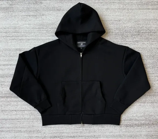 Alexander McQueen Zip-Up Hoodie Solid Black