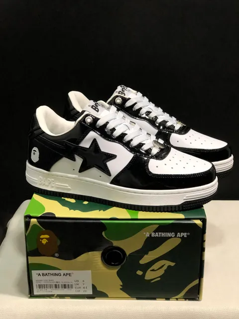 Bape Sta Black/White Patent