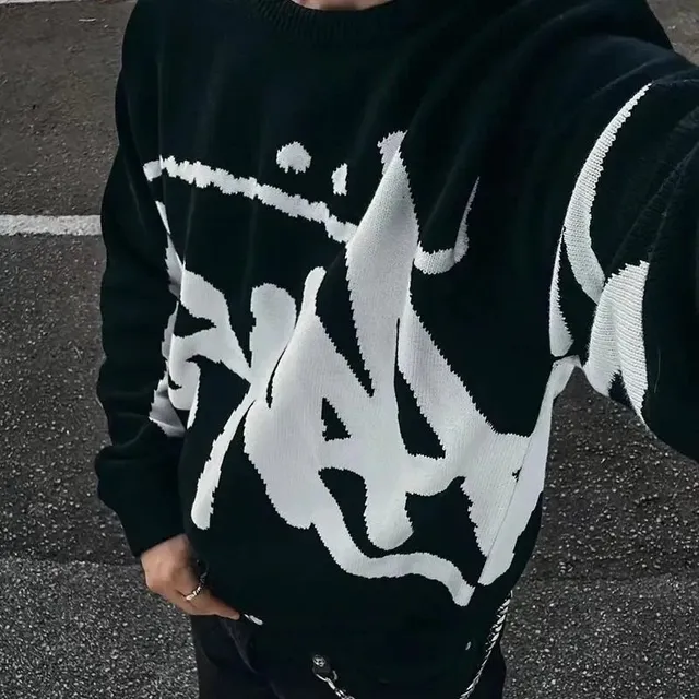 Stüssy Knit Sweater Graffiti Print