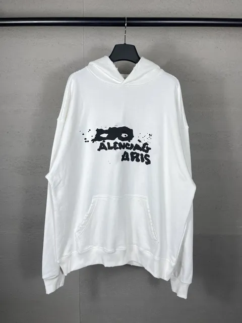 Balenciaga Hoodie Distressed Logo Print