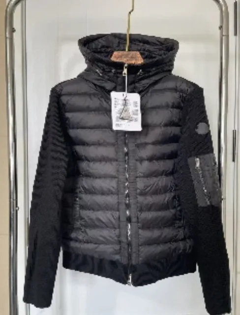 Moncler Quilted Hooded Jacket Contrast Sleeve