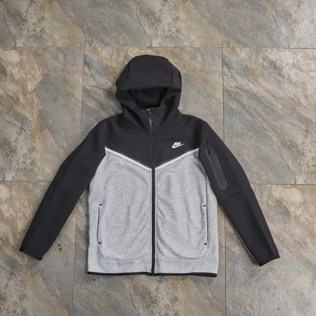 Nike Tech Fleece Hooded Jacket Black/Heather Grey