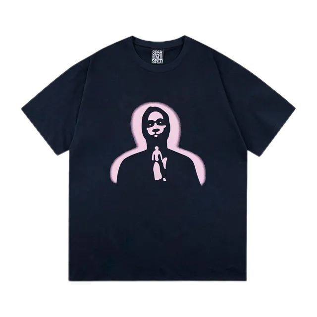 Sp5der Graphic Tee Hooded Figure Print