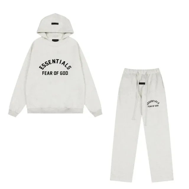 Fear of God Essentials Essentials Hoodie and Joggers Set Heather Grey