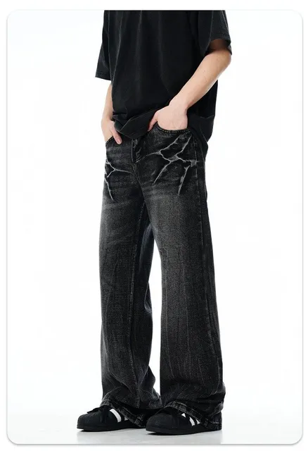 Levi's Wide-Leg Jeans Distressed Black Wash
