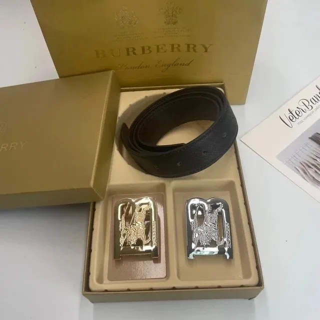 Burberry Equestrian Knight Belt Gold Buckle