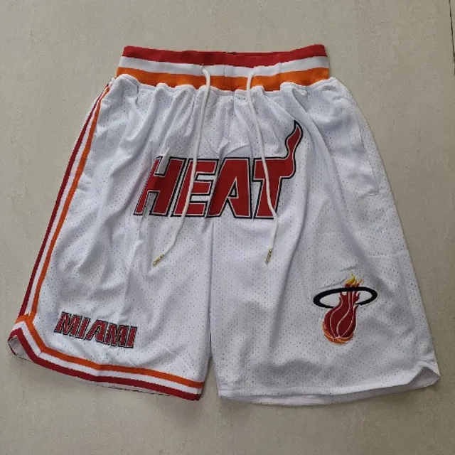 Adidas × NBA Miami Heat Mesh Shorts White/Red/Orange