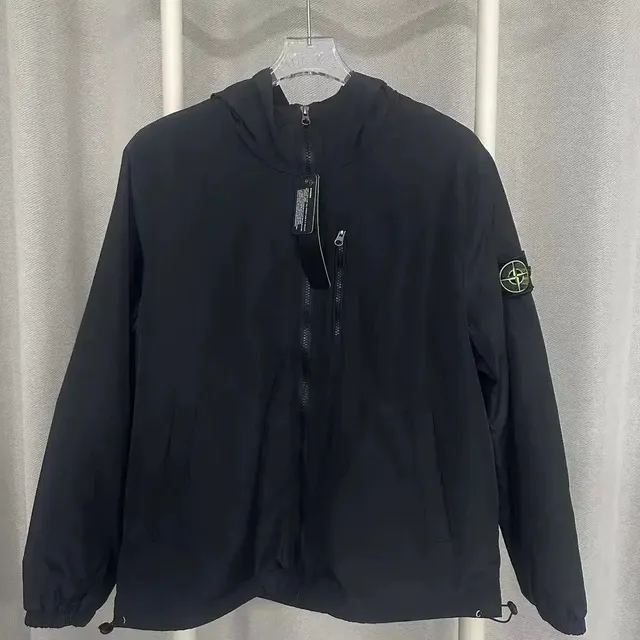 Stone Island Hooded Windbreaker Black