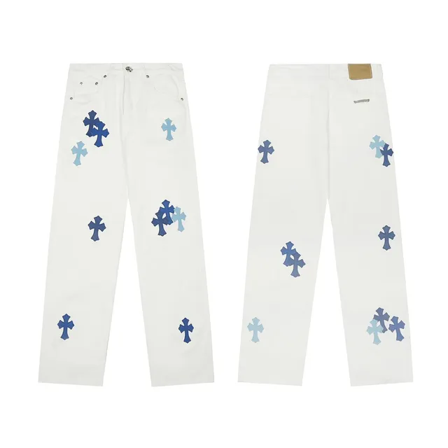 Chrome Hearts Cross Patch Jeans Multi-Cross Embroidered