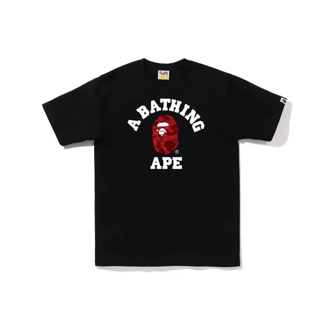BAPE College Tee Red Camo Ape Head