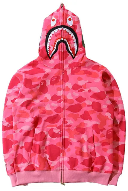 BAPE Shark Hoodie Pink Camo