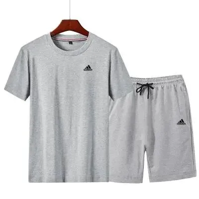 Adidas T-Shirt and Shorts Set Heather Grey