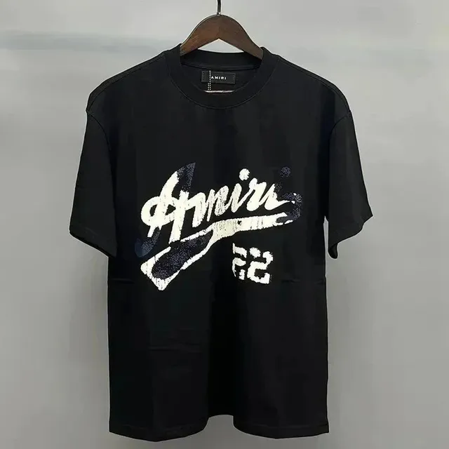 Amiri Graphic Tee Distressed Logo Print