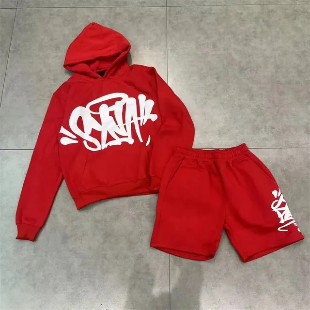 Hoodie and Shorts Set Graffiti Print